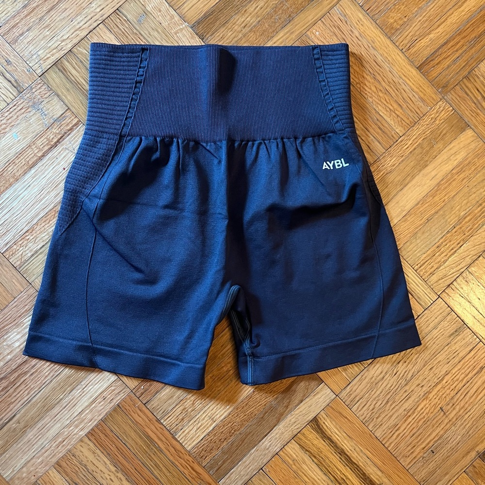 AYBL Blue Athletic Shorts High-Waisted Performance